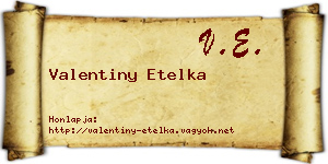 Valentiny Etelka névjegykártya